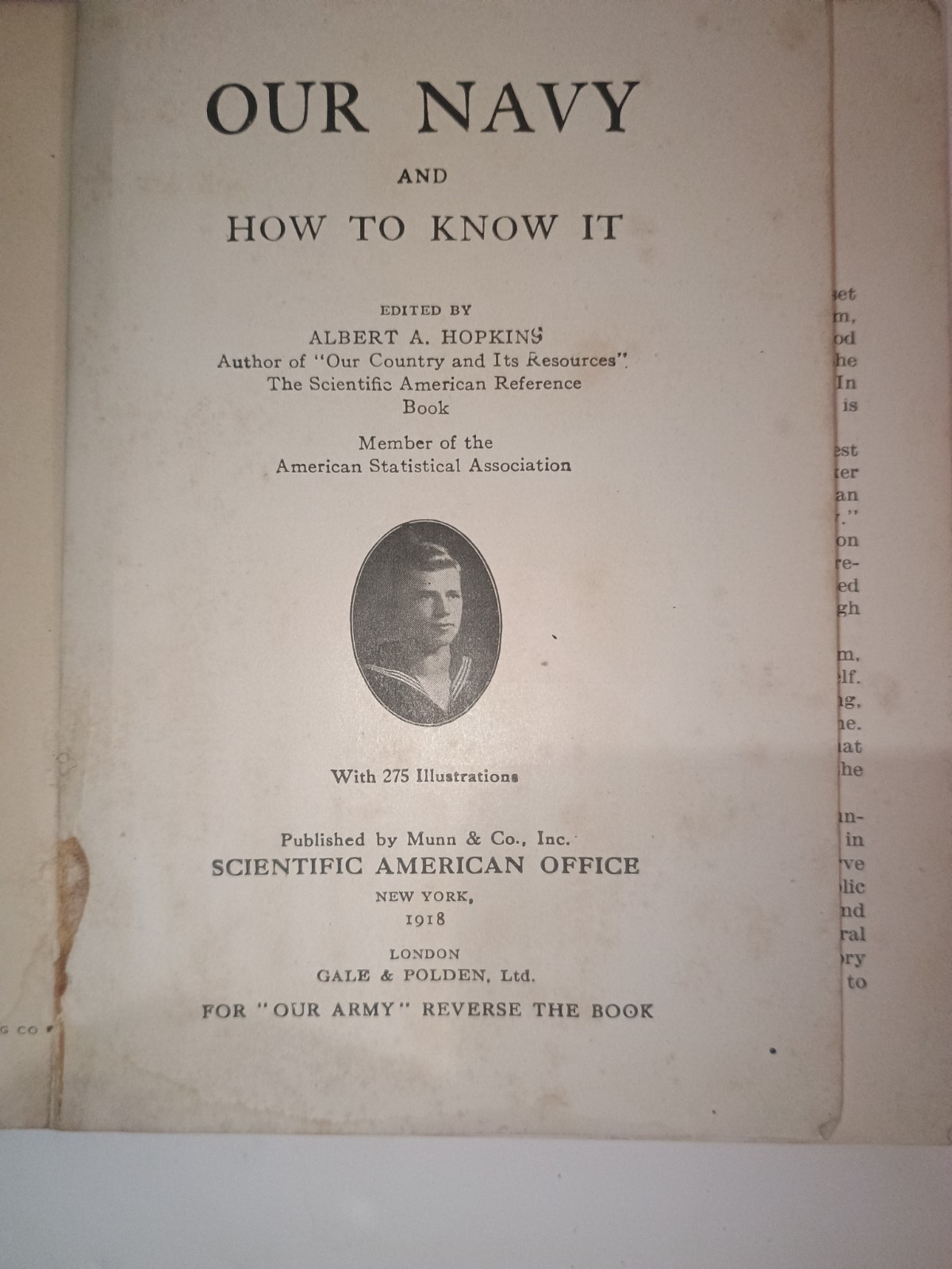 Vintage 1918 WWI Our Army Our Navy & How To Know It. Antique War Book