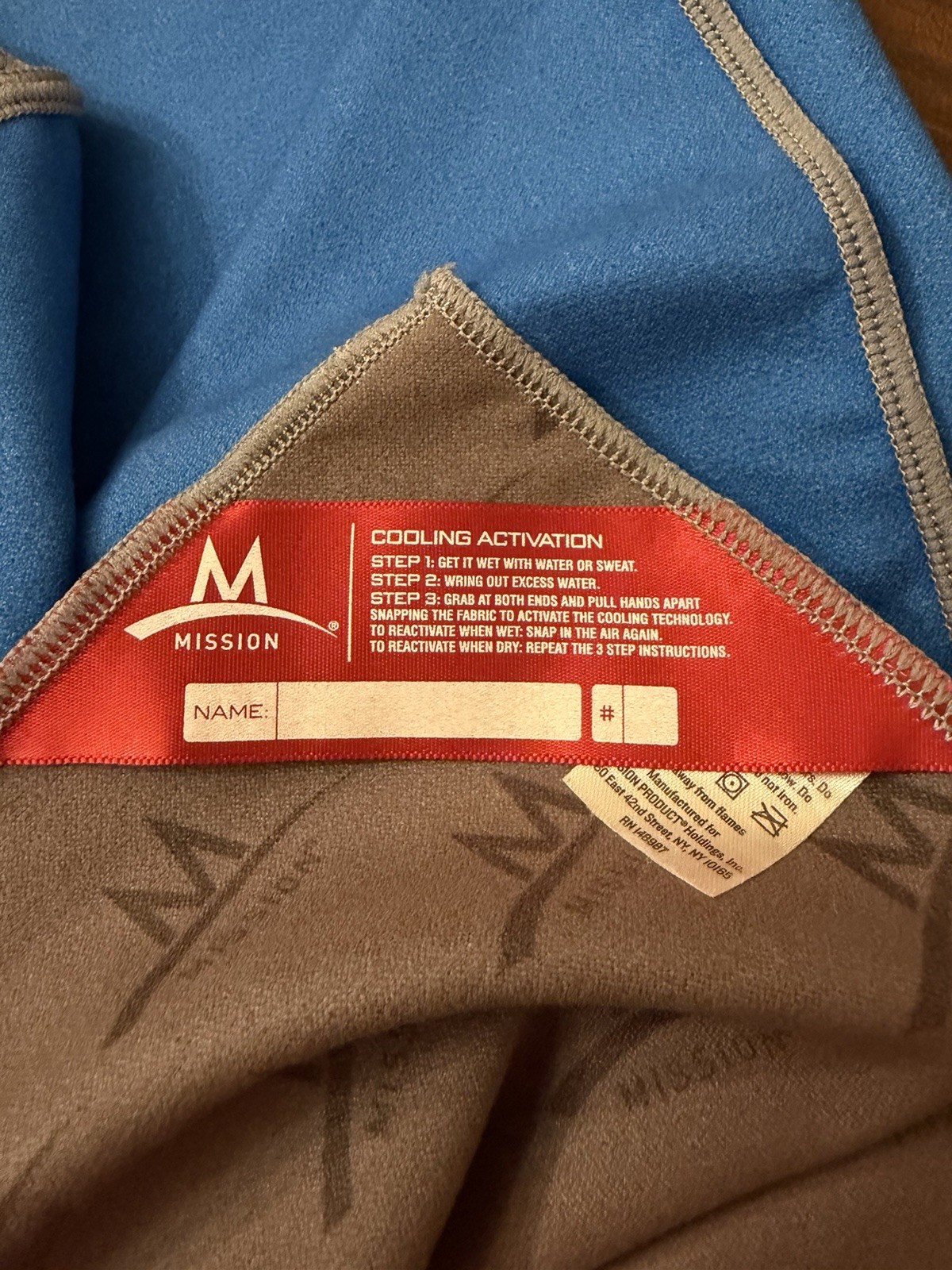 Mission Reusable Cooling Towel Blue 12" x 32” Enduracool Gym Sport Neck Sweat