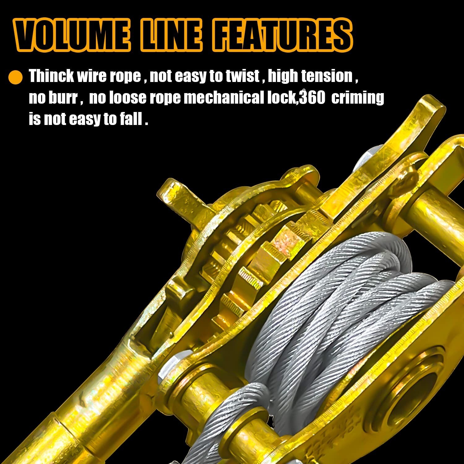 Come Along 1 Ton Cable Winch Puller Double Rope 7Ft Heavy Duty Hand Puller 2200L