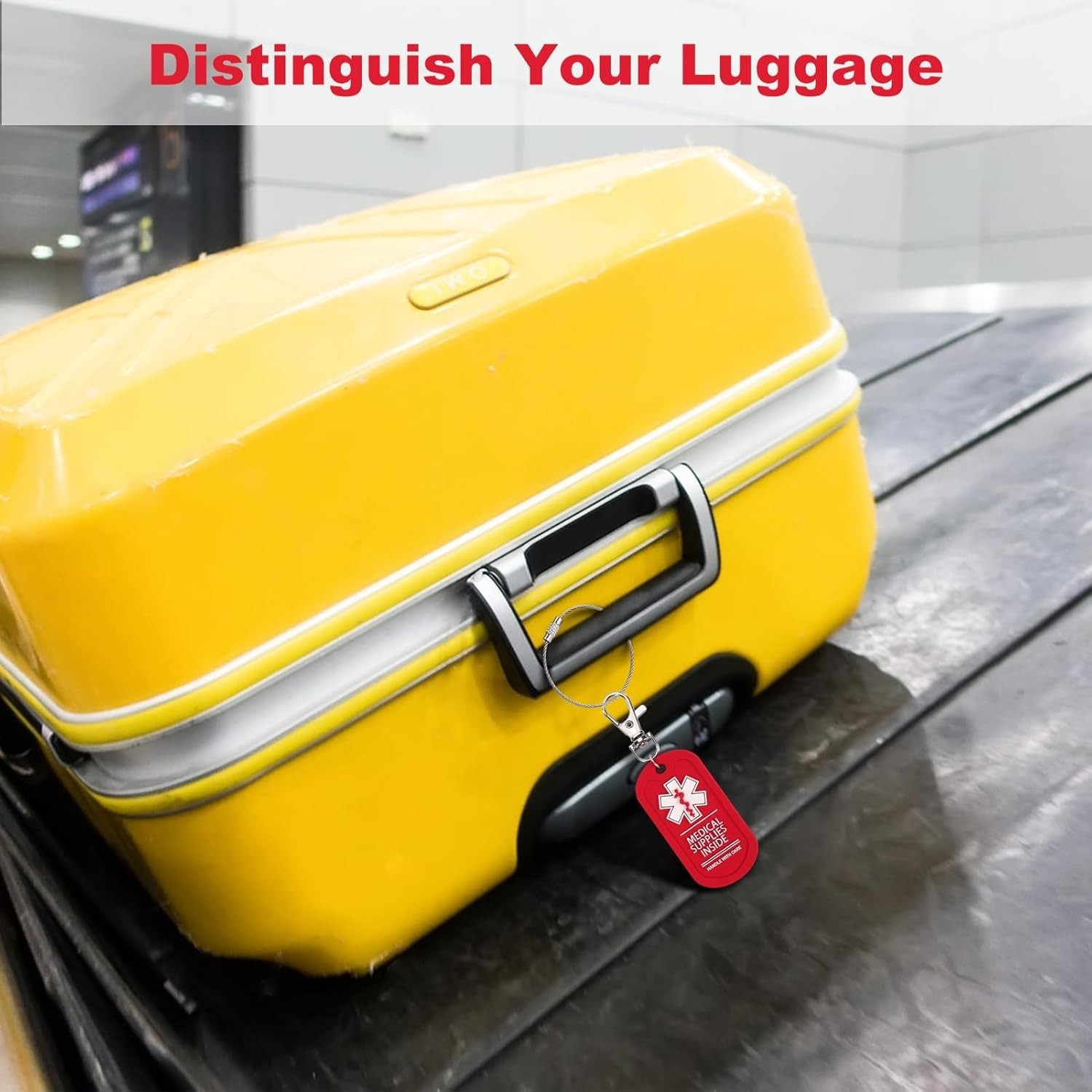 2 Pack Medical Supplies Inside Tag for Bags or Luggage Containing Medical Device