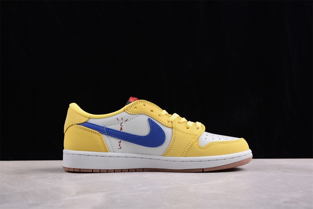 US Size 7-12 Men's Travis Scott x Jordan 1 Low OG "Canary Yellow" Sneakers