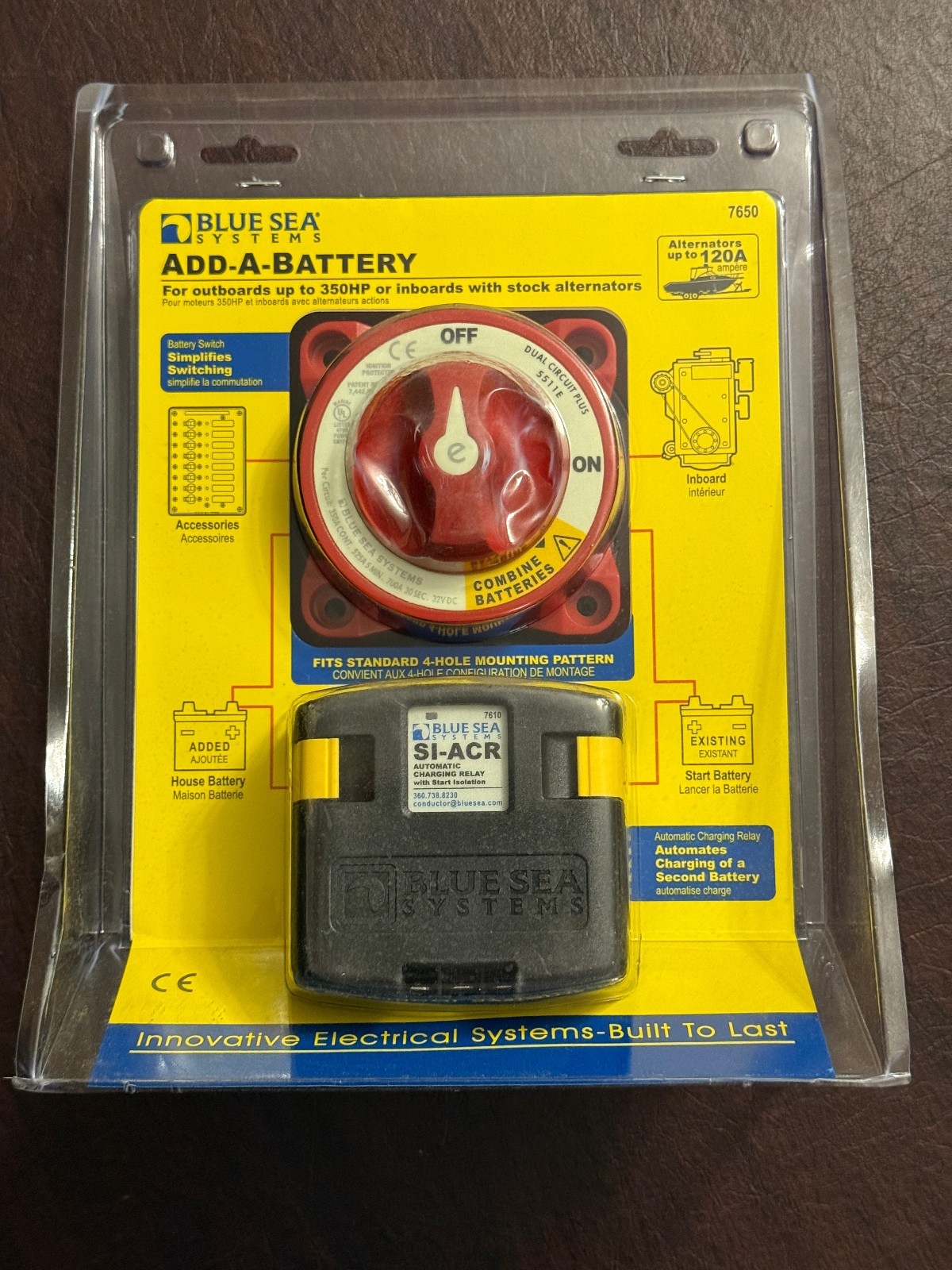 Blue Sea Systems 7650 Add-a-Battery Kit 120-Amp 120A