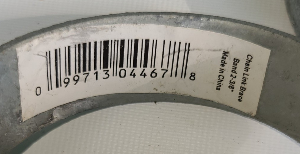 Galvanized Chain Link Brace Band, 2-3/8 In. Lot of 11 - Without bolts - NOS