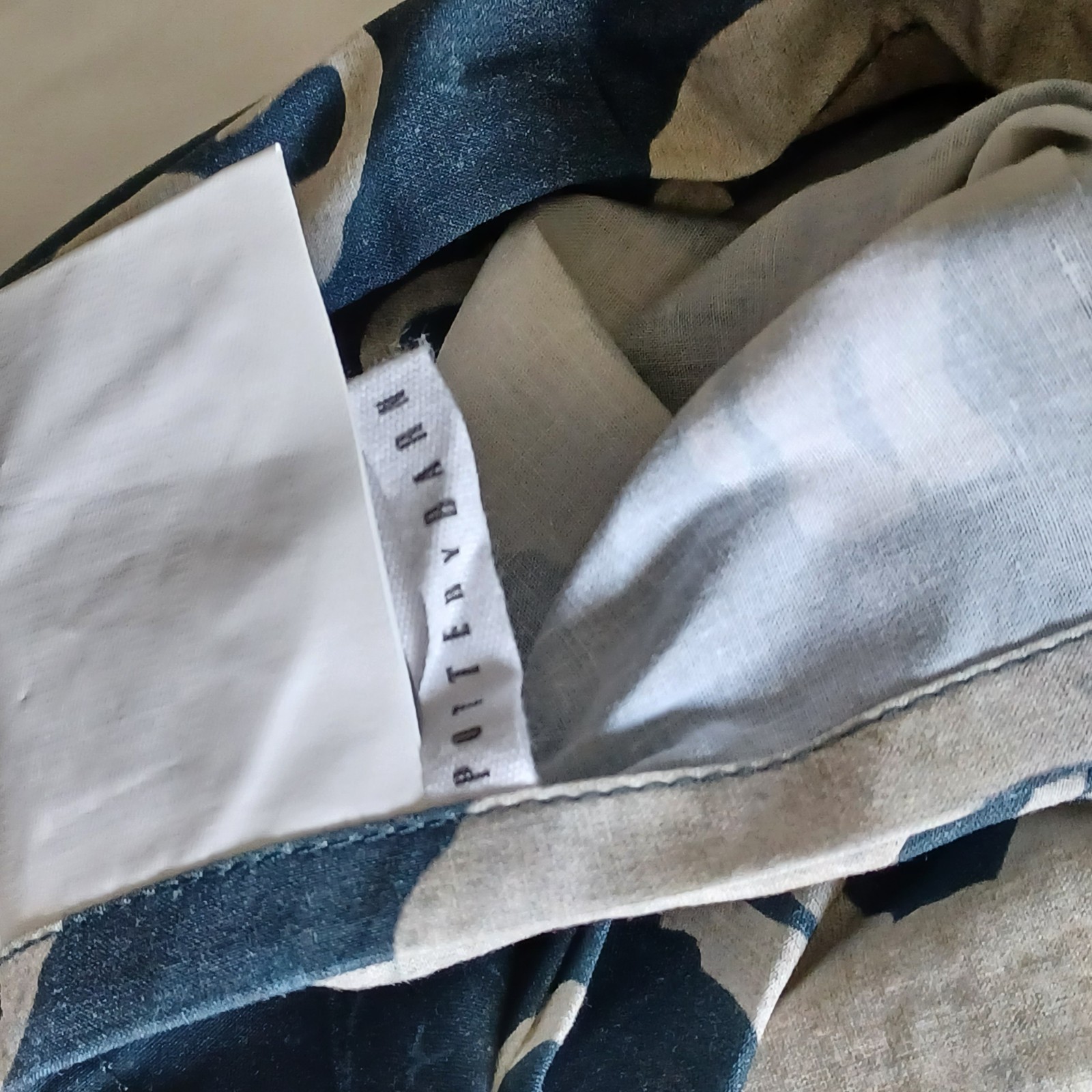 Pottery Barn Elephant F/Q Duvet Cover Blue Gray Neutral Marketing Sample