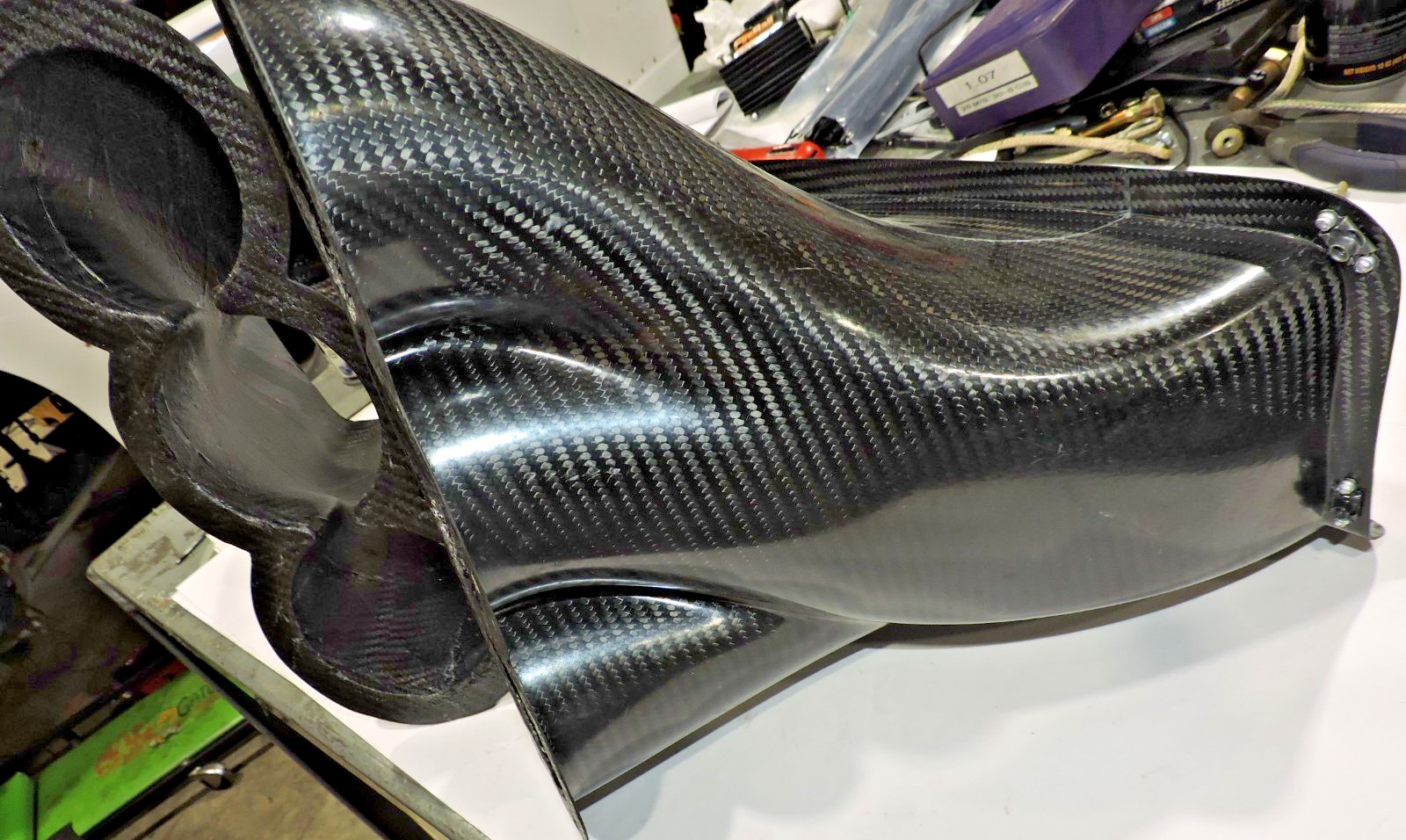 Fibreworks Carbon Fiber nose ducts to 4" outlets L&R Late Model Nascar