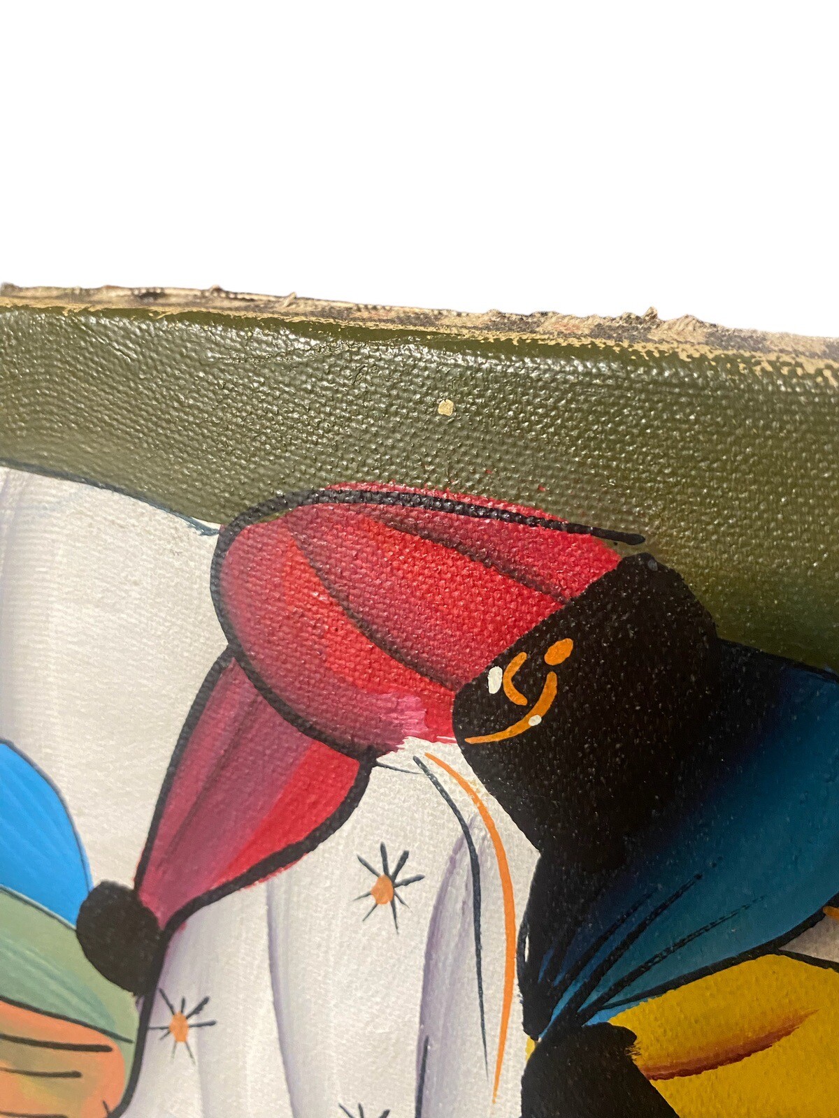 Art Painting Haitian Folk Women At Market Haiti Stretched Fabric Home Decor