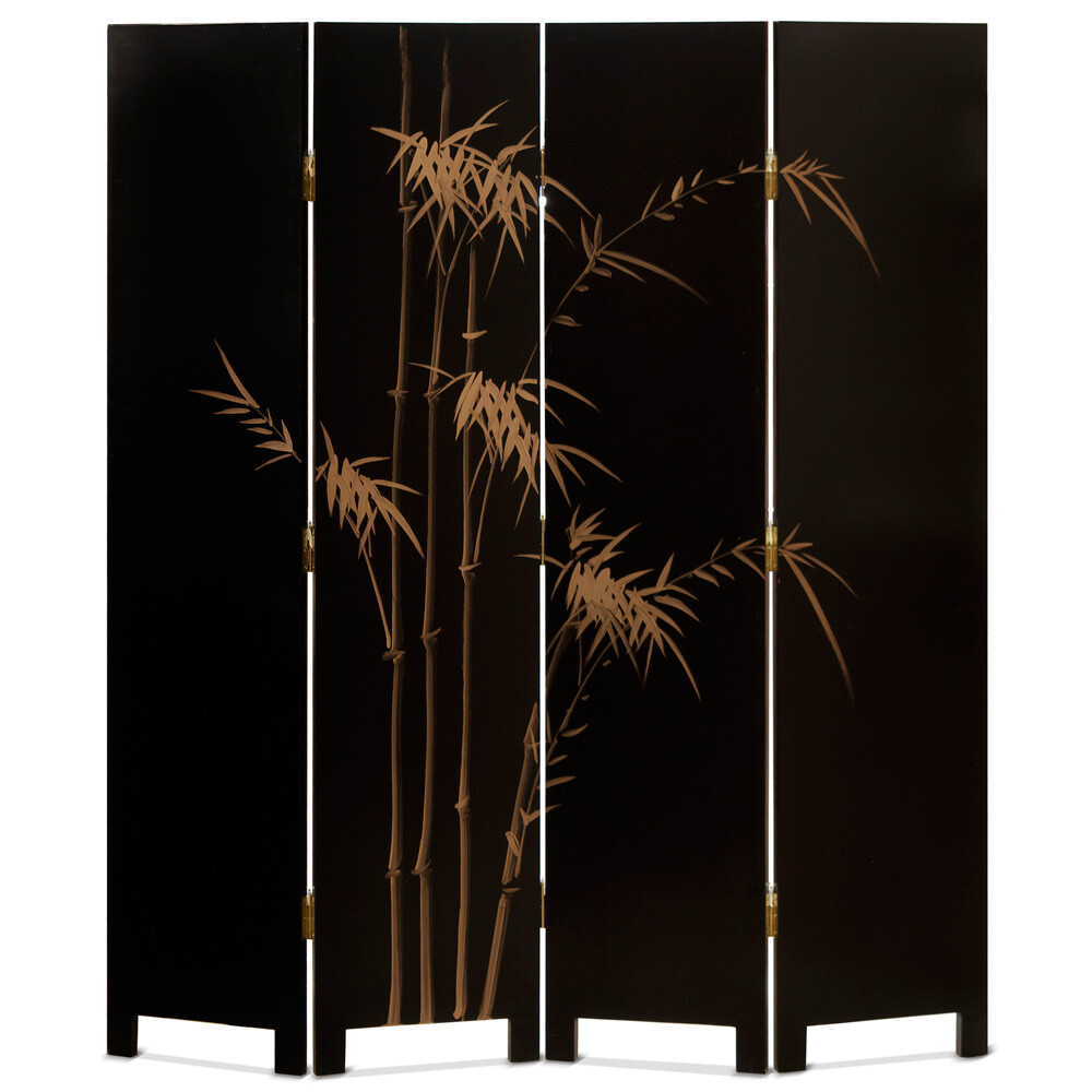 US Seller - 18th Century Chinoiserie Oriental Floor Screen Courtyard Scene