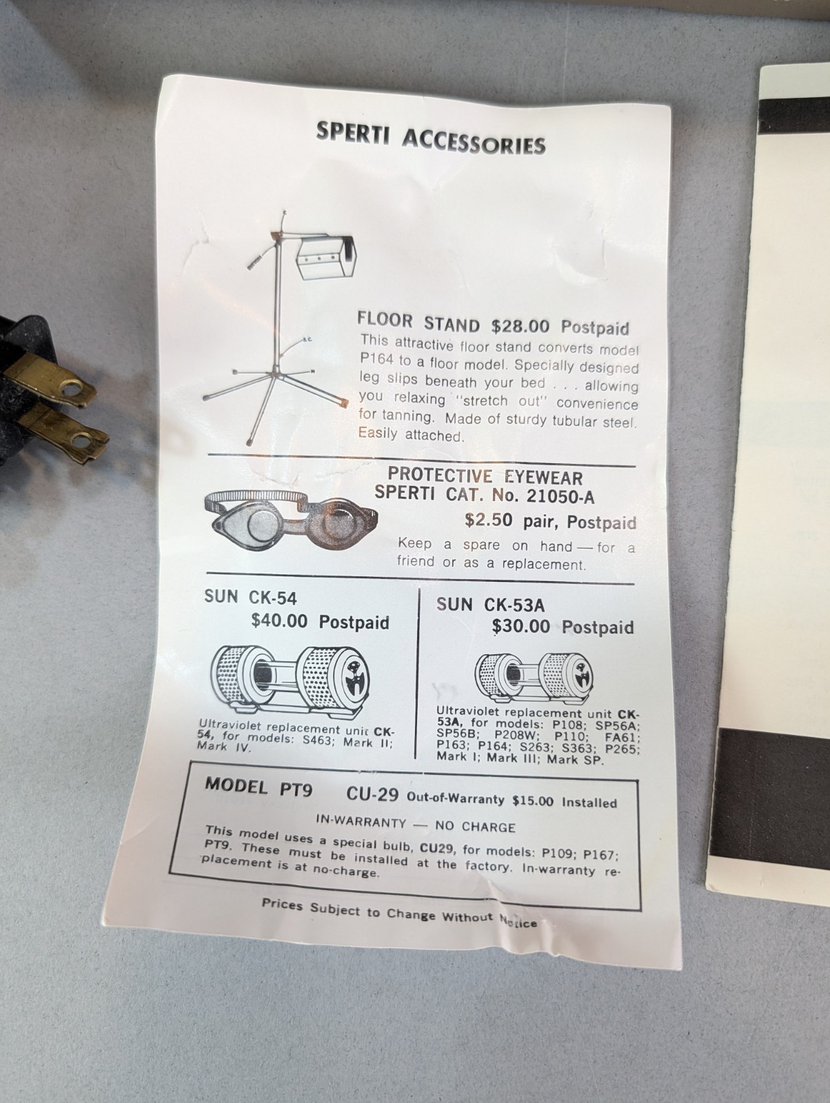 Vintage Sperti The Complete Sunlamp San Remo Model P-164 w/ Bulb!