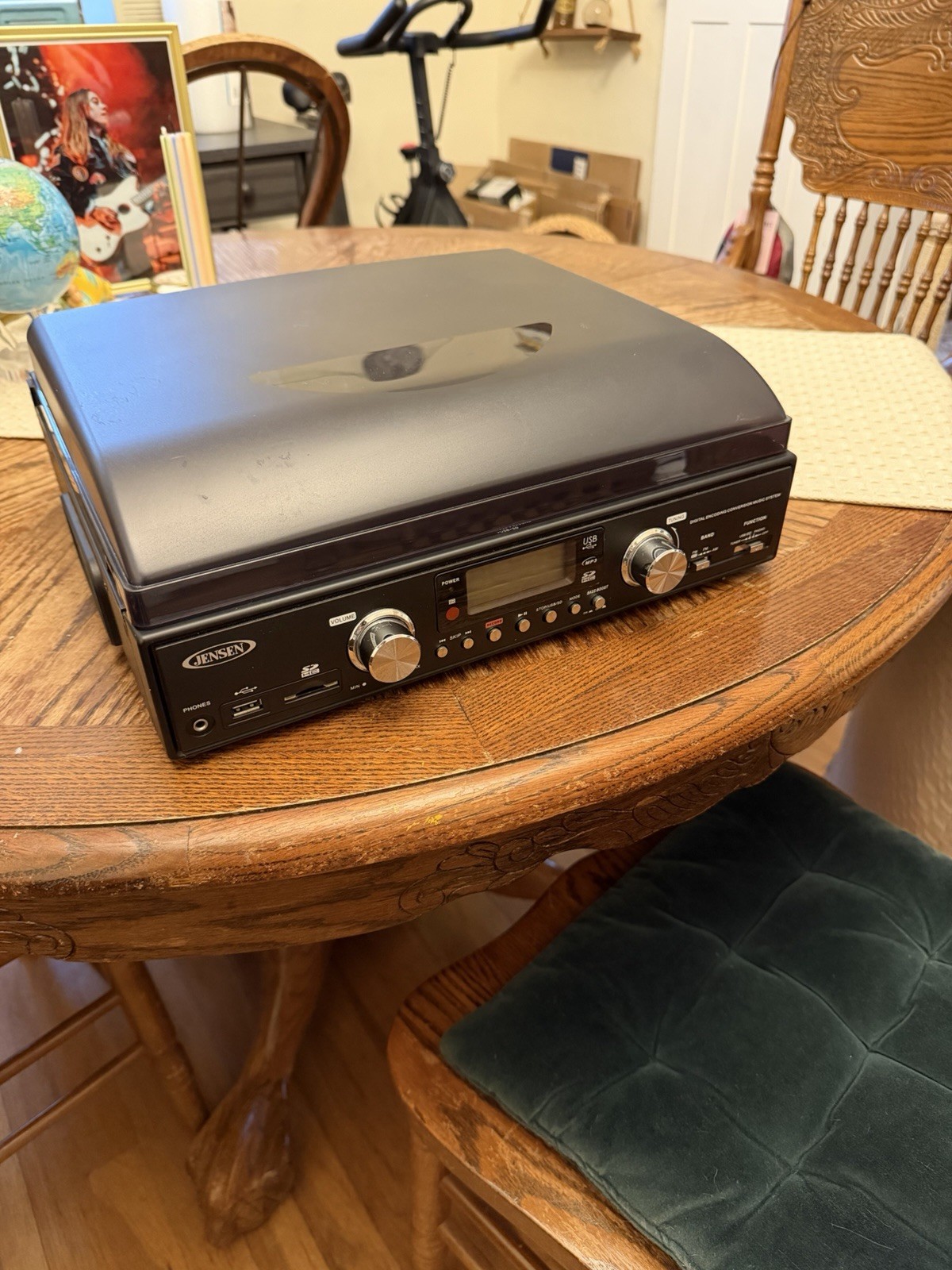 JENSEN JTA-460 3-Speed Stereo Turntable with MP3 Encoding System