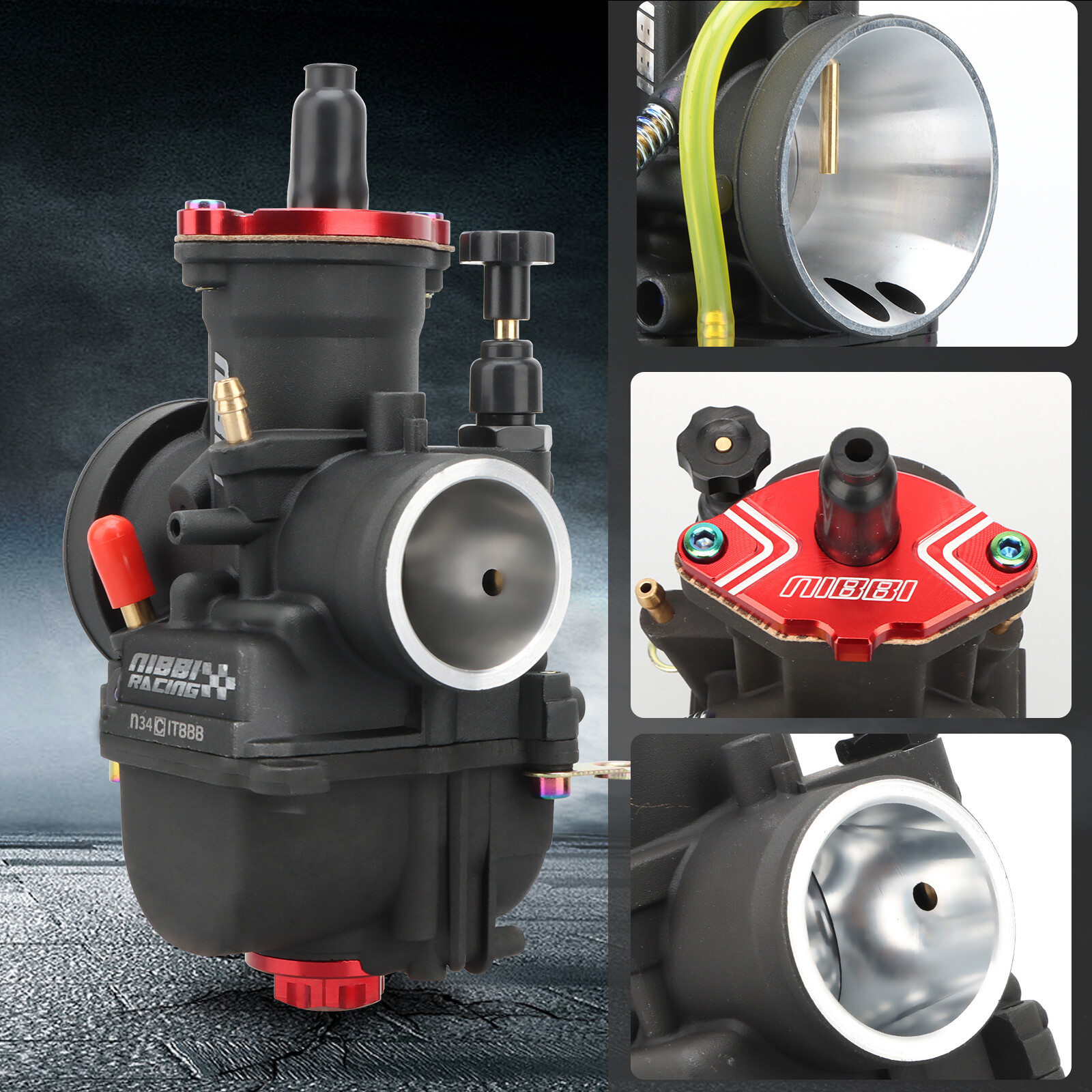 NIBBI Racing PWK34mm Carburetor Carb w/ Jets For 1999-2004 Yamaha TTR225 TTR 225