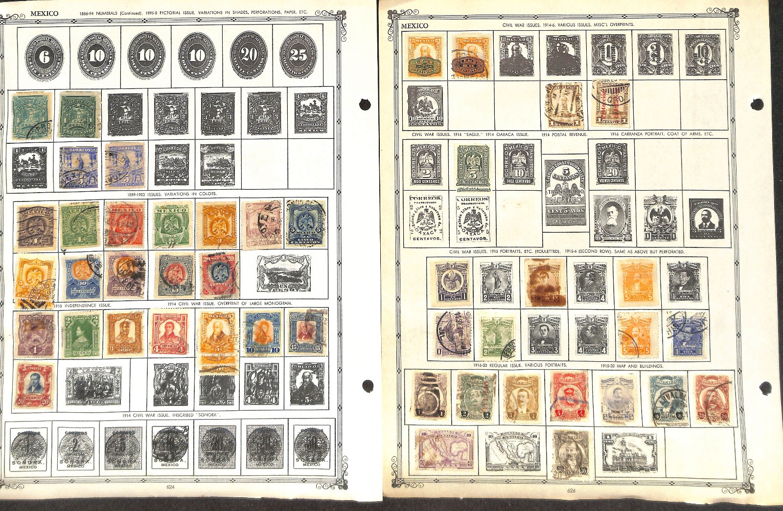 Mexico Stamp Collection on 35 Regent & Stock Pages, 1863-1971 (BK)