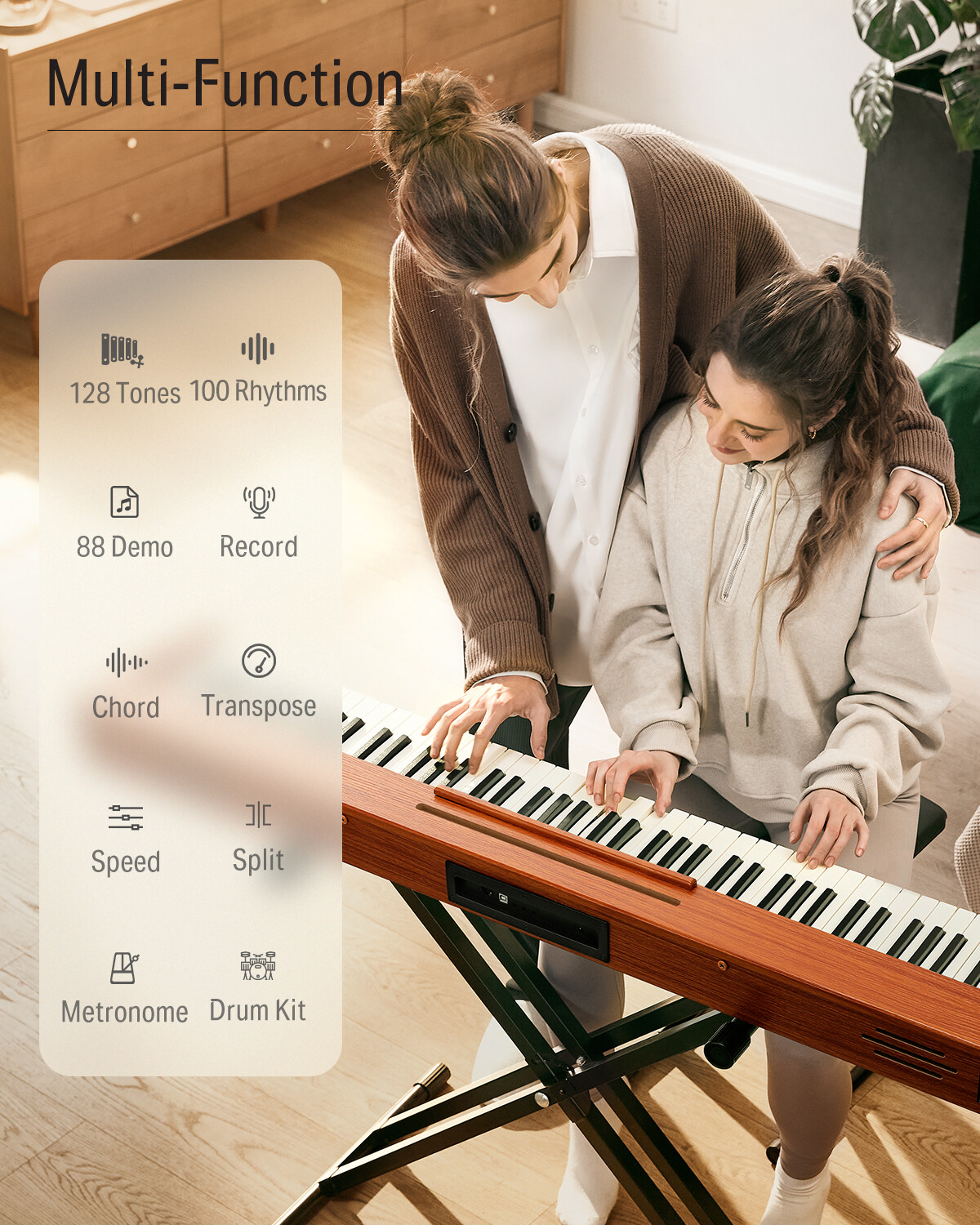 Donner DEP-1S Digital Piano Keyboard with Stand, Sustain Pedal