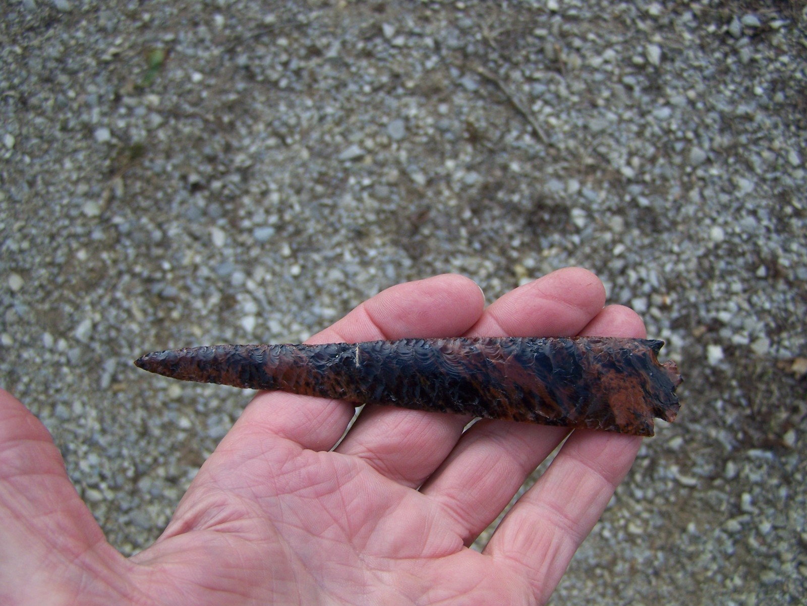 Large thin mahogany obsidian arrowhead reproduction artifact! (Read listing)