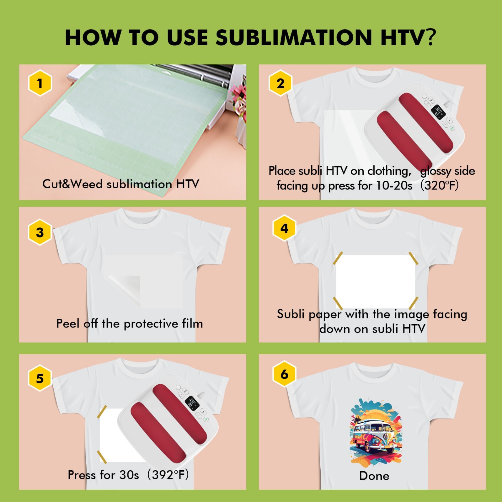 A-SUB Sublimation HTV for Light Cotton 12"x10FT-30FT Clear Matte HTV Vinyl Roll