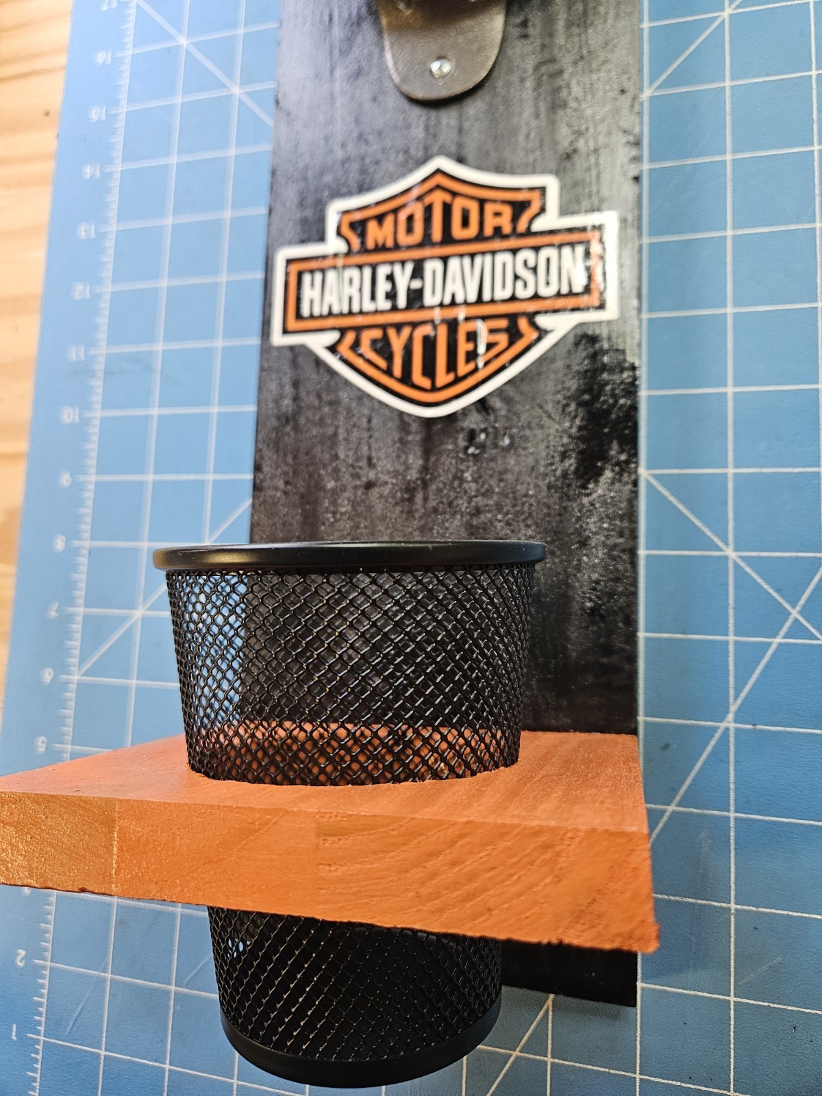 Harley Davidson Wooden Sign Bottle Opener Man Cave Garage Decor NEW