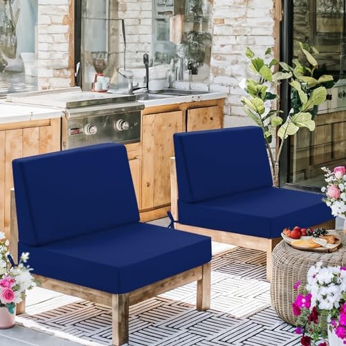 Outdoor Cushions for Patio Furniture, Outdoor Seat 26.5x26.5 Inch Dark Cerulean