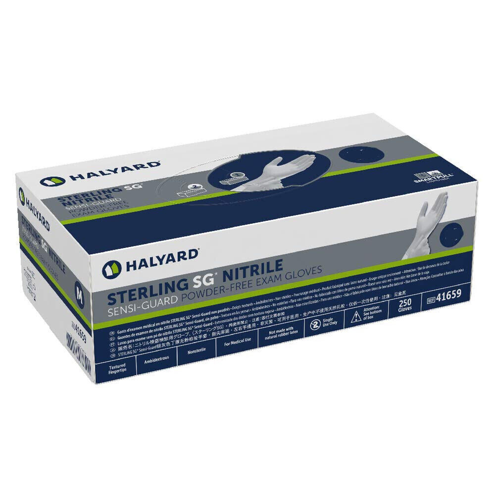 HALYARD STERLING SG Nitrile Powder-Free Exam Gloves, Gray, 2000 Count