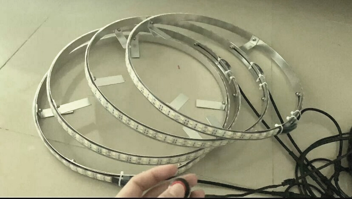 17.5'' Double Row White LED Wheel Lights For Truck Strobe Change Tire Rim Lights