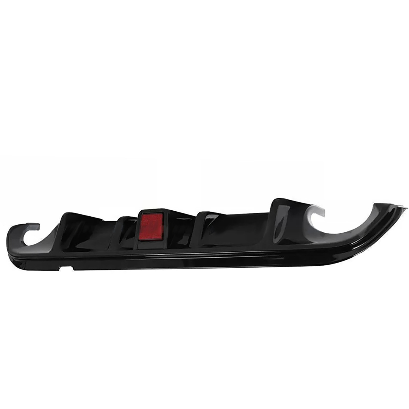 Fit 2014-2017 Infiniti Q50 Glossy Black Rear Bumper Diffuser W/ LED Brake Light
