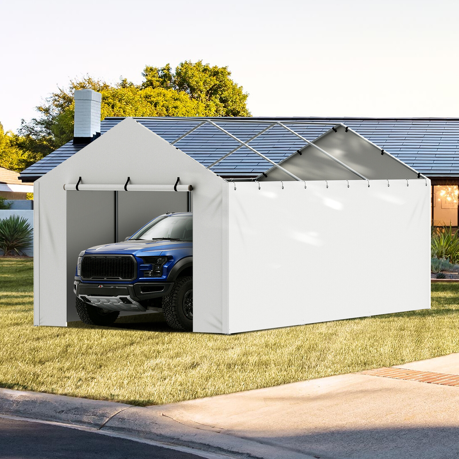 VEVOR Carport Replacement Canopy Car Shelter Side Wall Tent 10 x 20 ft White