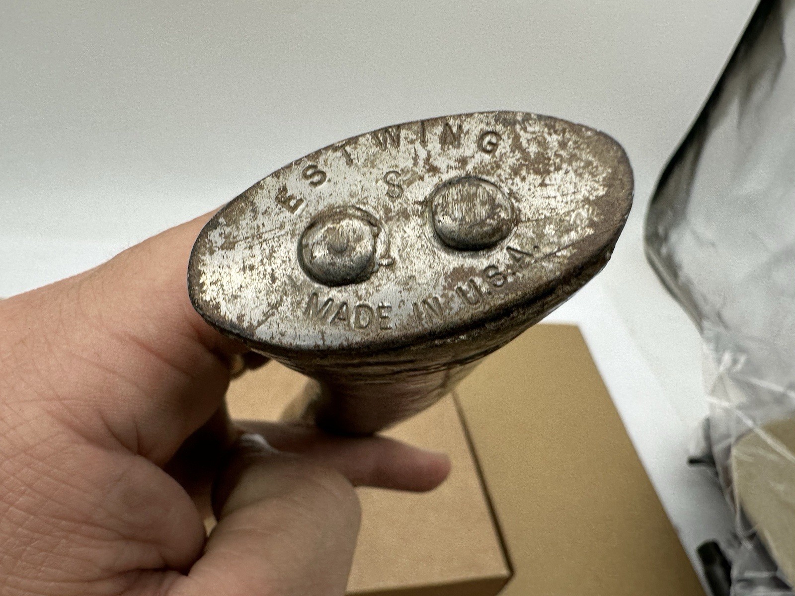 Vintage Estwing Sportsman'S Axe 13" Camping Hatchet USA Steel Leather Handle