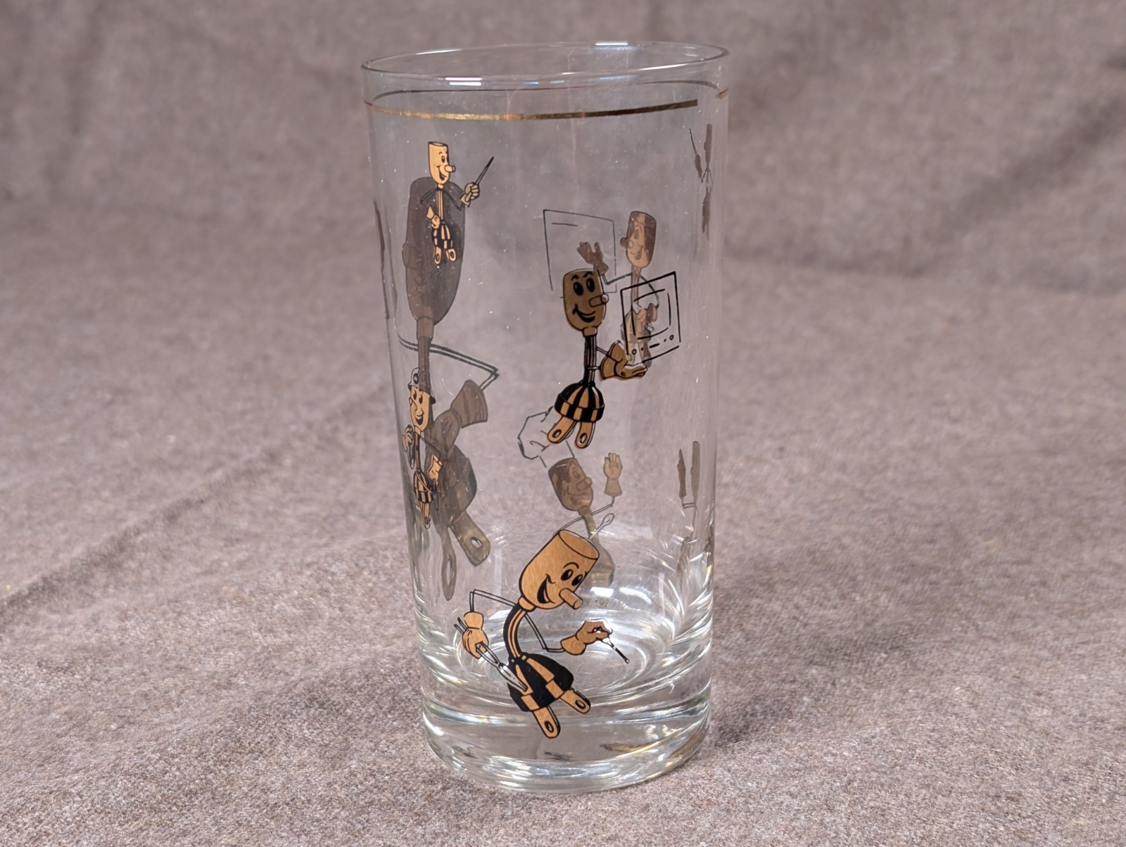 Vintage Willie Wirehand Gold Decorative Collectible Glass