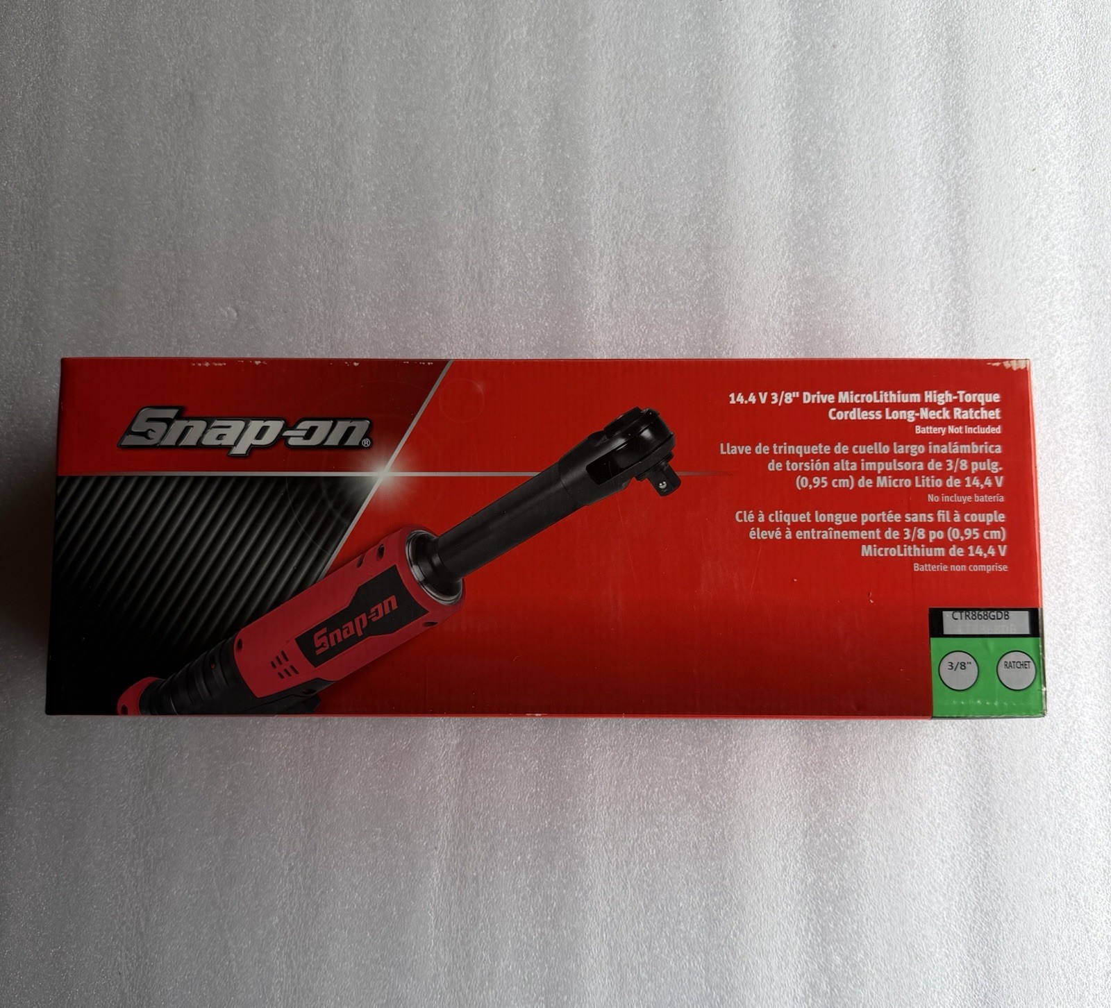 NEW Snap On CTR868GDB 3/8in 14.4V Micro Lithium High Torque Cordless Ratchet
