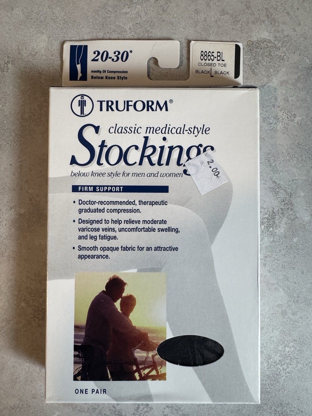 Truform Classic Medical-Style Stockings 20-30 Compression 8865BL-L (lot Of 3)