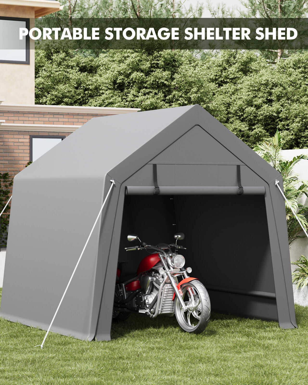 6x8/7x12/10x10/10x15 Outdoor Storage Shelter Shed Carport Canopy Garage Car Tent