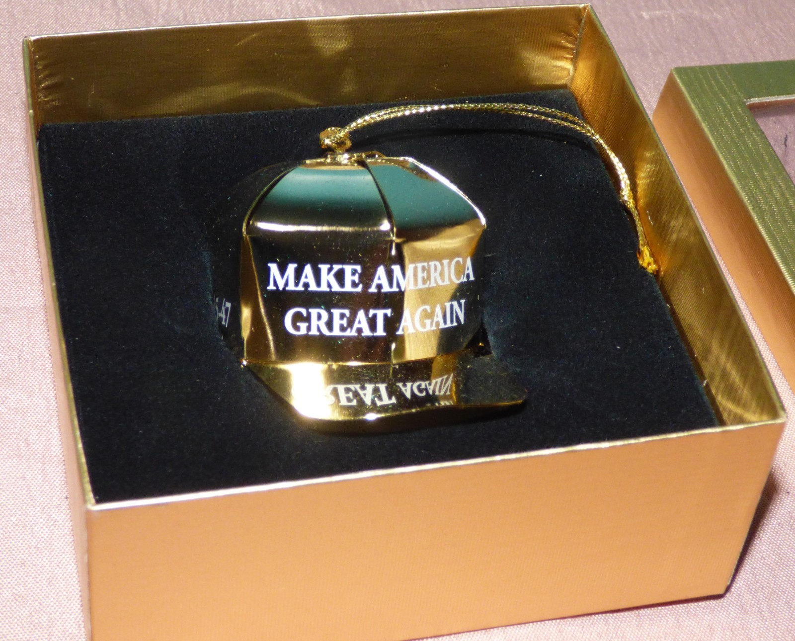 2024 Donald Trump Gold MAGA Hat Christmas Ornament 45-47