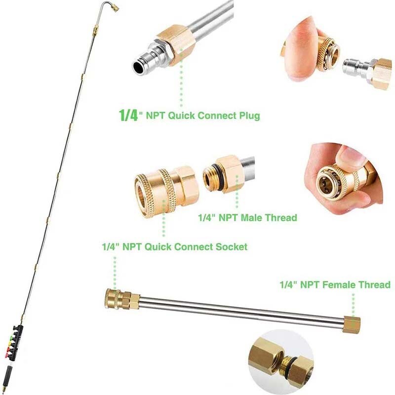 120 inch Pressure Washer Extension Wand, Replaceable Upgraded Power Washer Lance