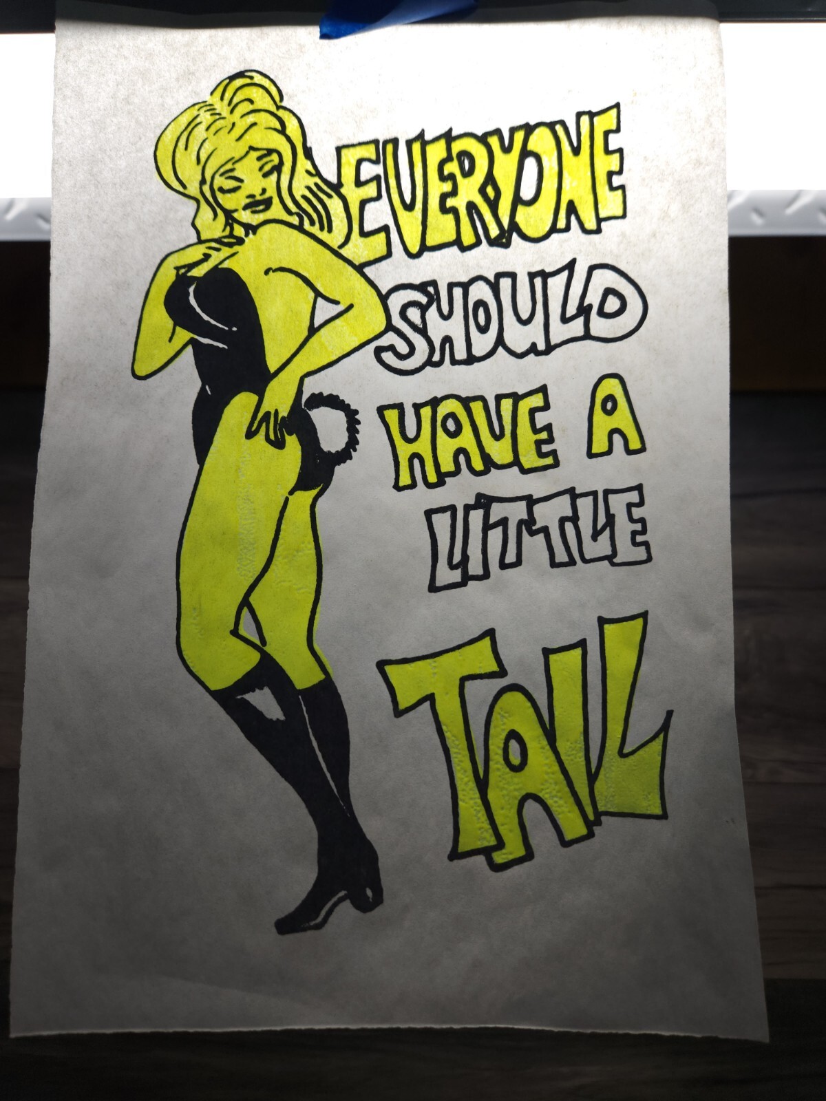 VINTAGE Sexy Girl Fun Heat Transfer Iron On Everyone Should Have A Little Tail