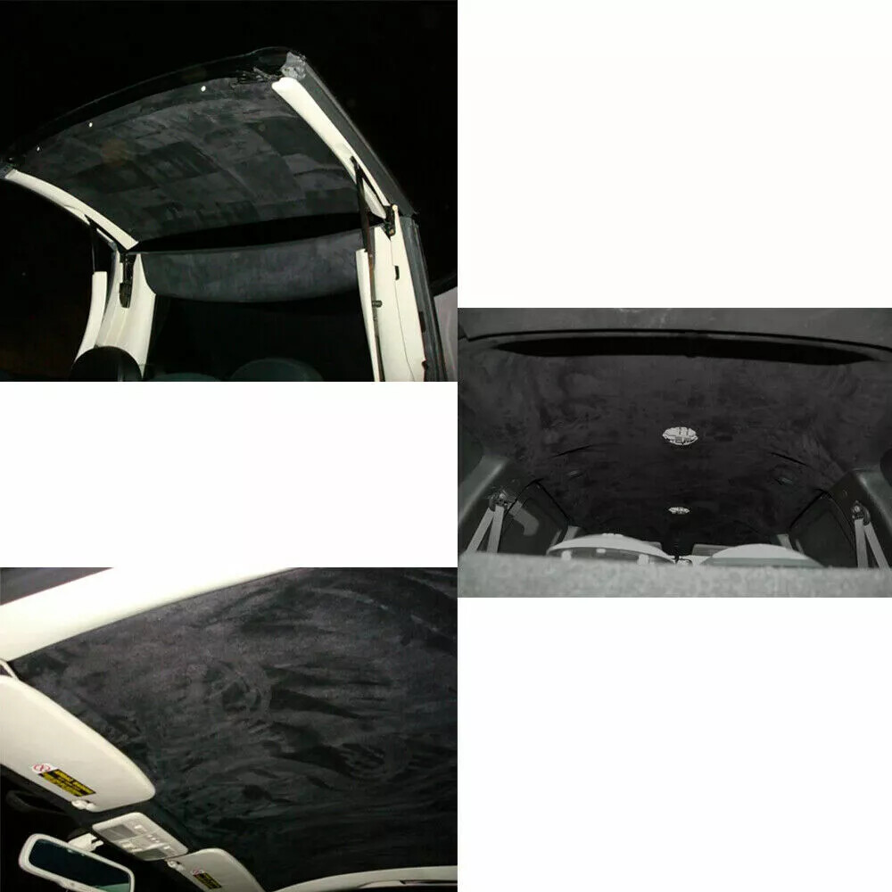 80"x60" Black Headliner Fabric Suede Pickup truck ceiling Liner Sag Upholstery