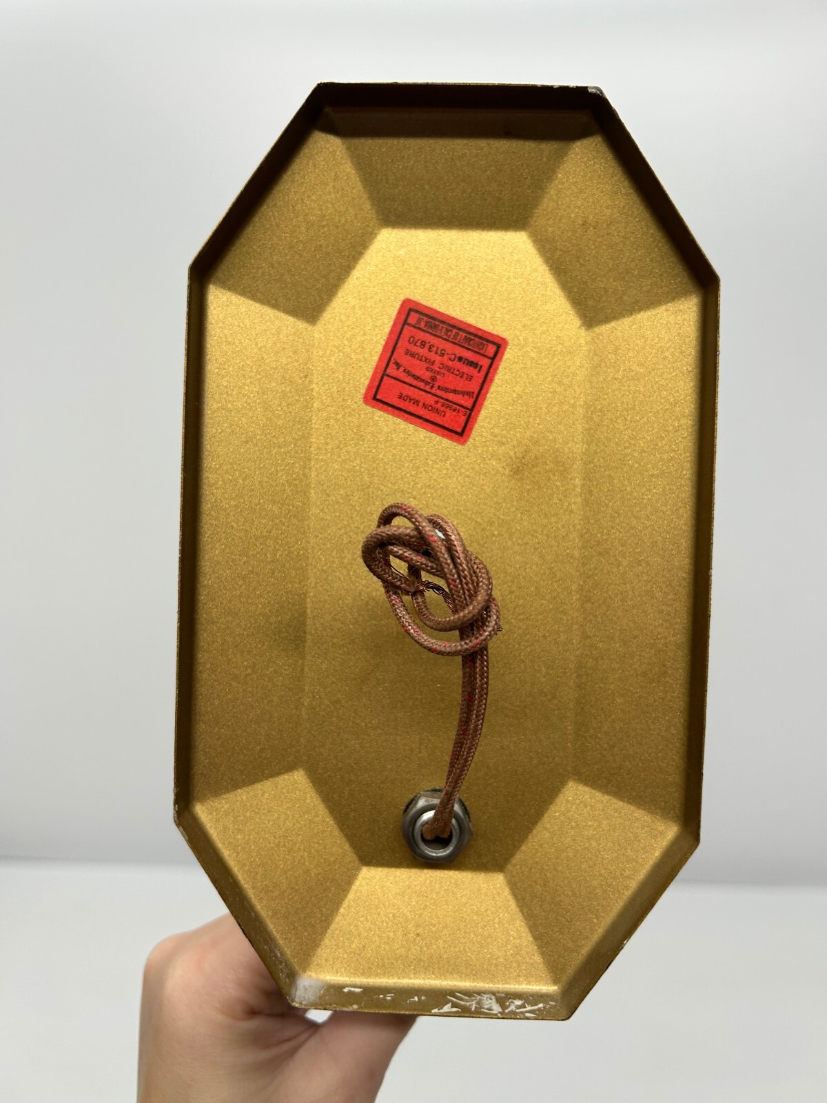 2 Vtg Lightcraft California Gold Tone Frosted Glass Wall Sconce Light Fixtures