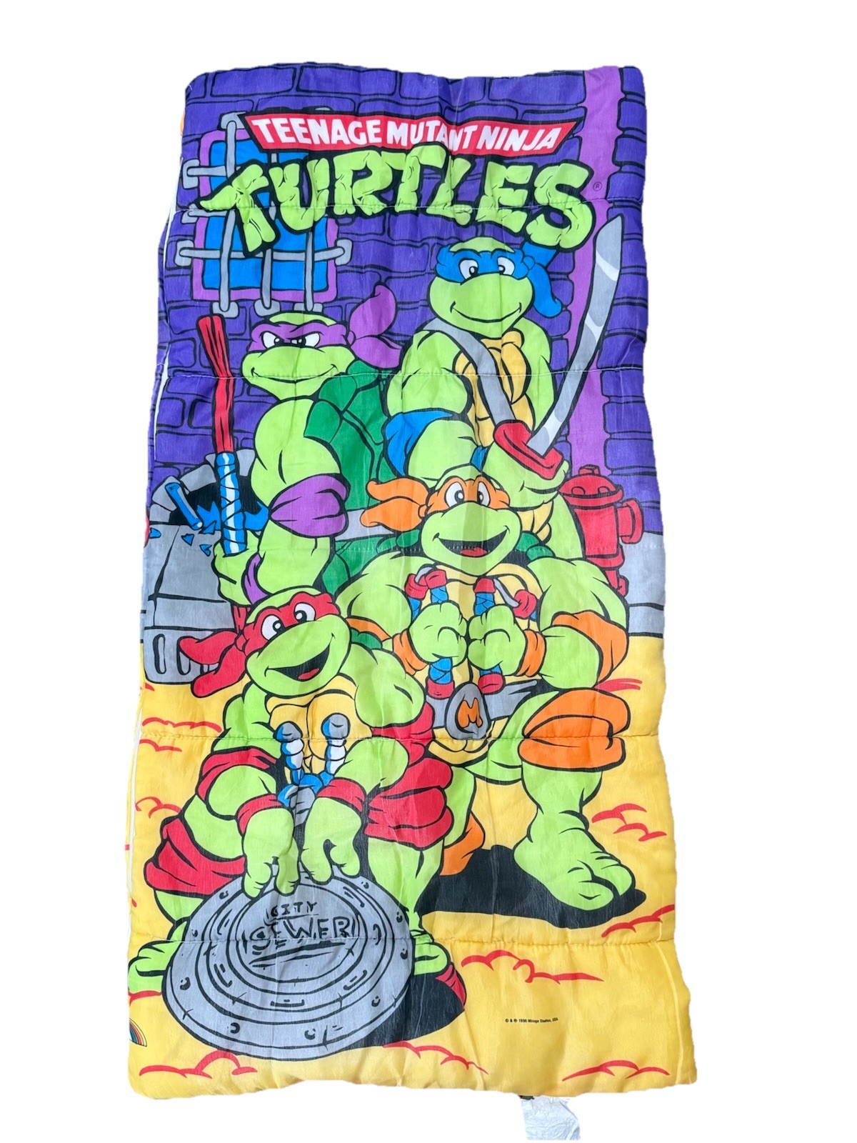 1990 Mirage Teenage Mutant Ninja Turtles Youth Kids Sleeping Bag TMNT Faded