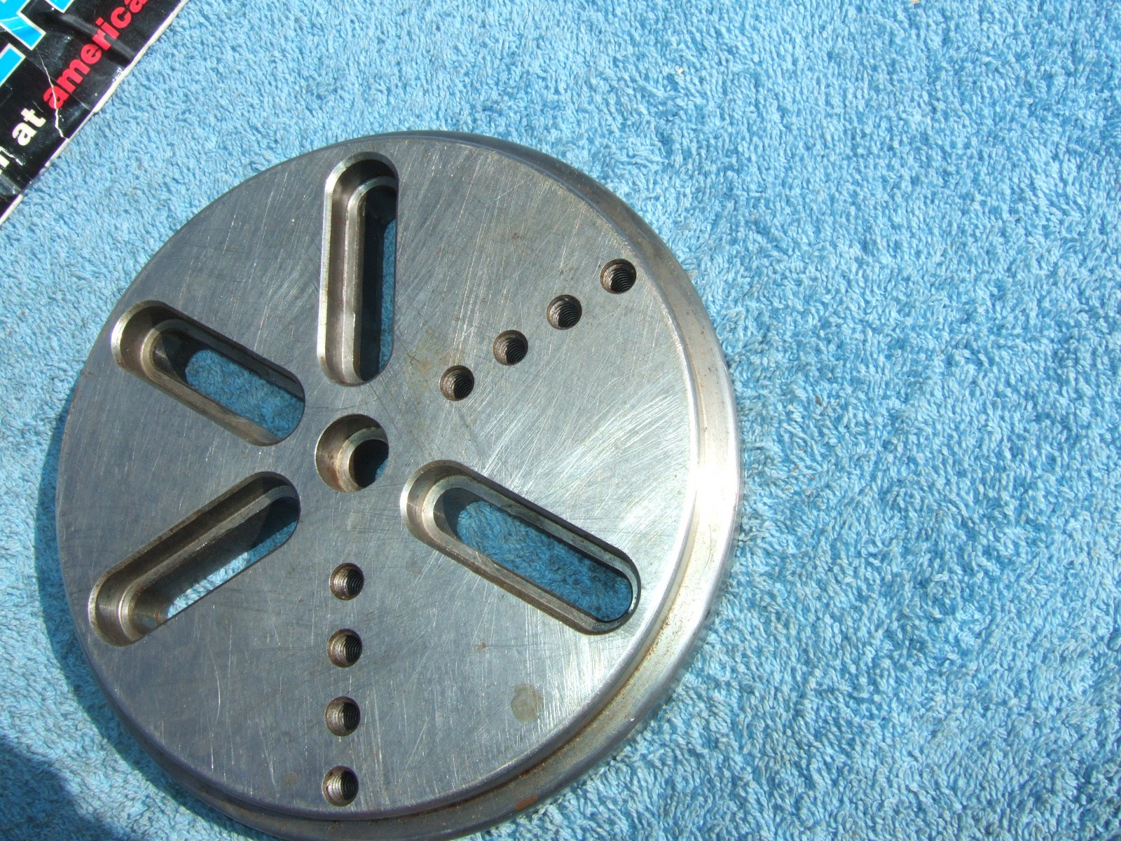 FIXTURE PLATE ROUND 6 inch TAPPED XLNT TOOLMAKER MACHINIST INSPECT GRIND MILL