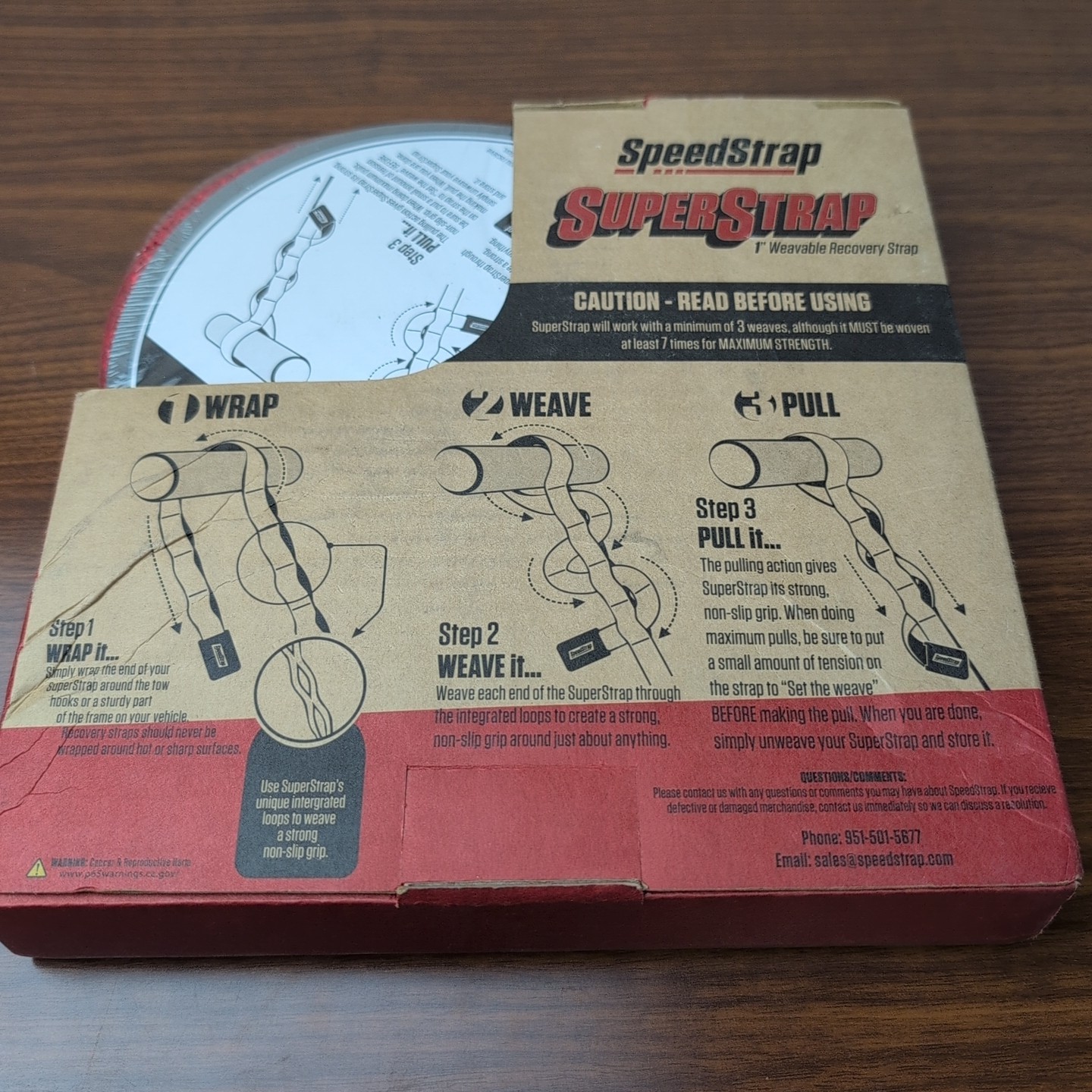 SpeedStrap 34120 SuperStrap Weavable Recovery Tow Strap 1" x 20' 7,000lb UTV