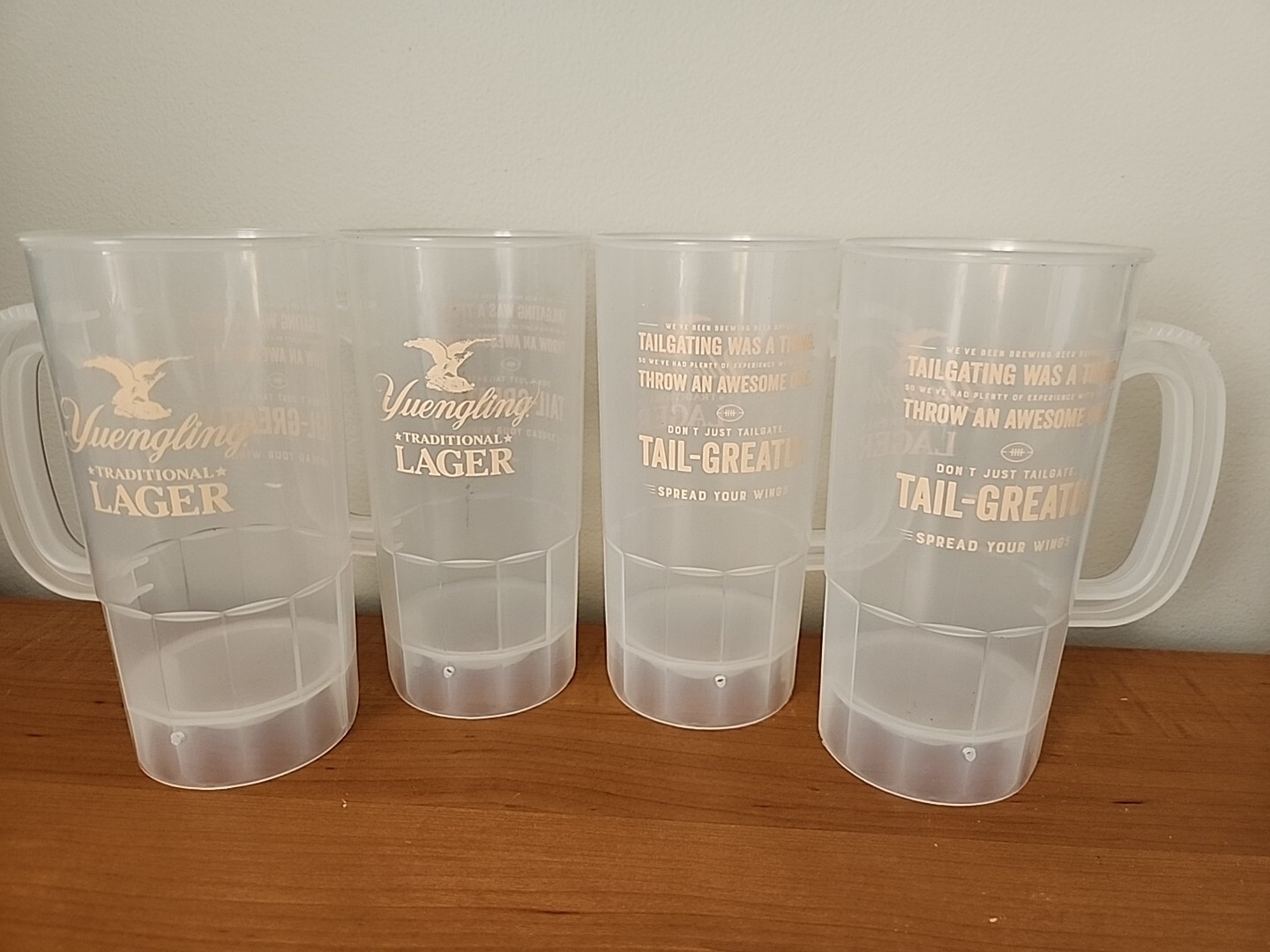 Lot of 4 Yuengling Lager Beer Mugs - Tailgating Tail-Greatly - Football - Party