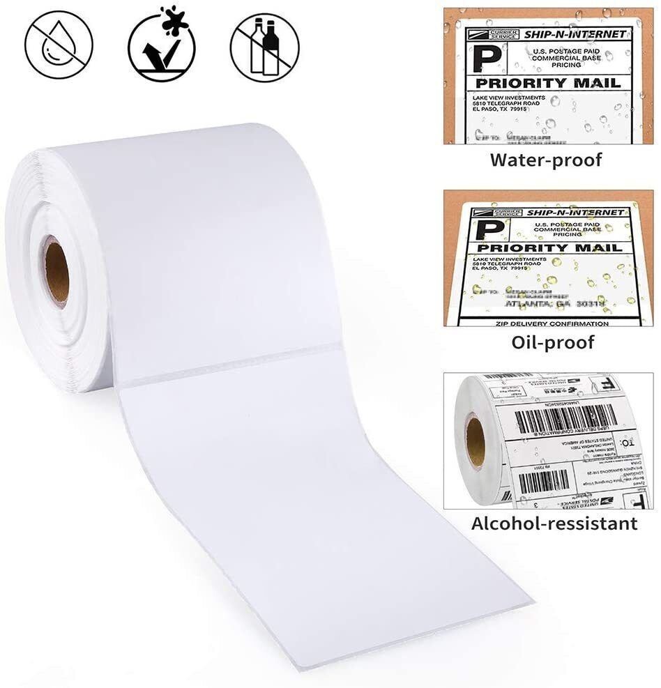 4 Rolls 4x6 Direct Thermal Shipping Labels - 250 per roll - 1000 labels