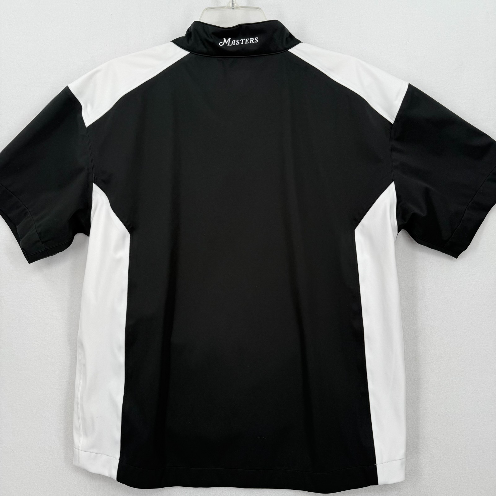Masters Tech Men’s Small Golf Quarter Zip Pullover Black White Augusta Logo