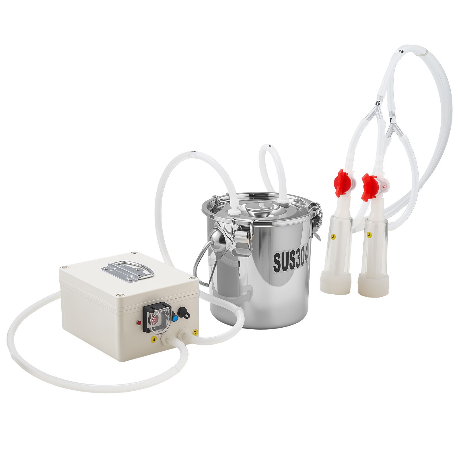 Uimoso Portable Goat Milking Machine with 0.8 Gal / 3 L Bucket and Battery Power