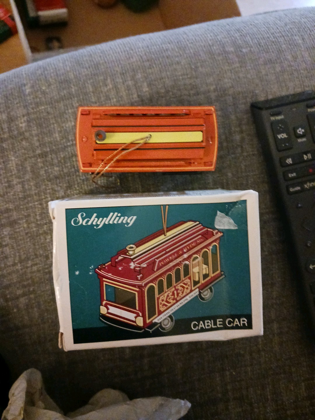 Vintage Schylling Cable Car Tin Toy Ornament, 1997 Collector Series.  Box27