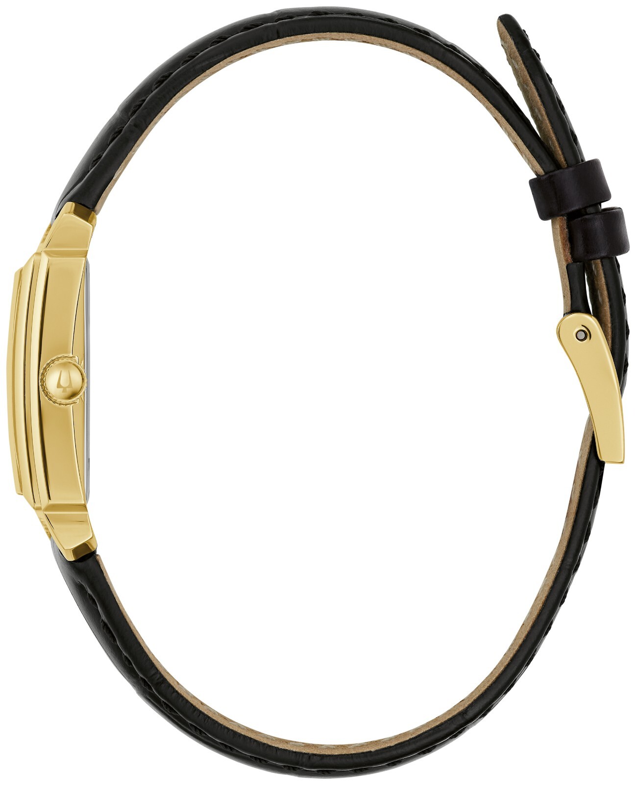 Bulova Women's Sutton Classic Quartz Gemmed Black Leather Watch 21 MM 97P166