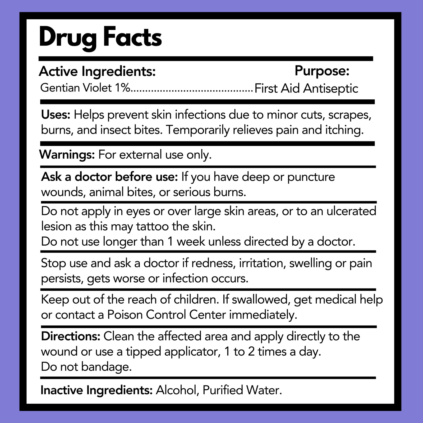 Arymar Violeta Genciana First Aid Antiseptic for Wounds, 1 fl oz (6-Pack)