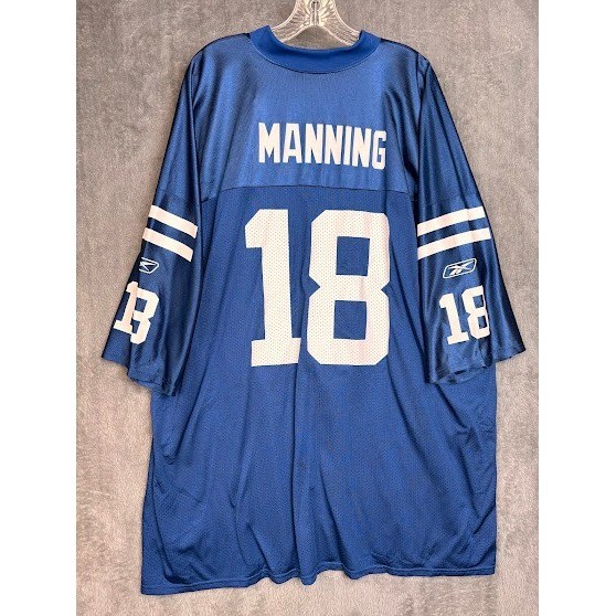 Reebok Peyton Manning Indianapolis Colts Blue NFL Jersey Mens 4XL 18 Football