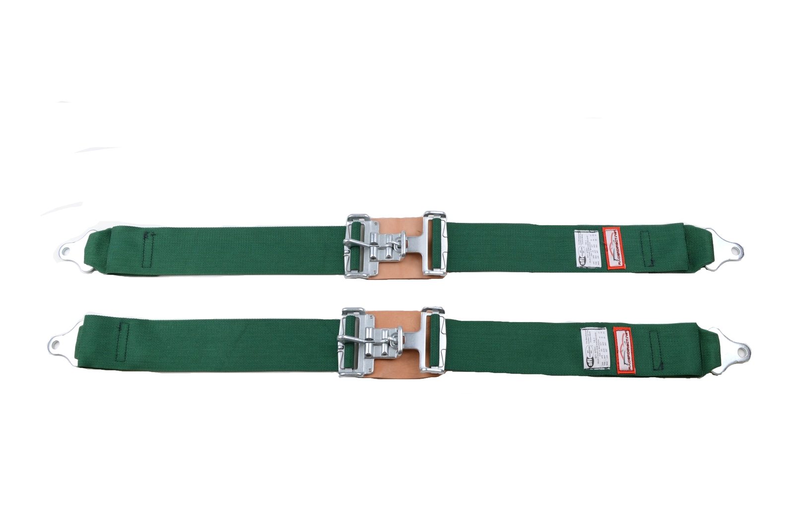 SAFETY HARNESS NEW PAIR 3" LATCH & LINK LAP BELT 2 POINT RACING BELT GREEN