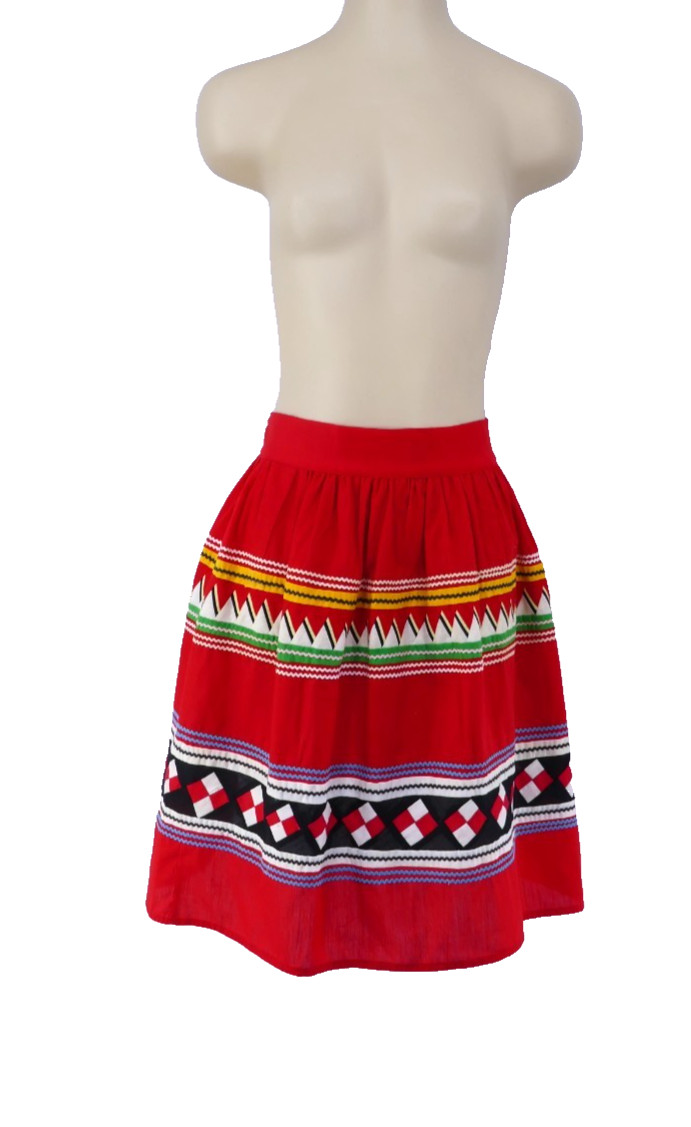 VINTAGE SEMiNOLE MiCCOSUKEE NATiVE AMERiCAN HANDMADE PATCHWORK RiC RAC APRON