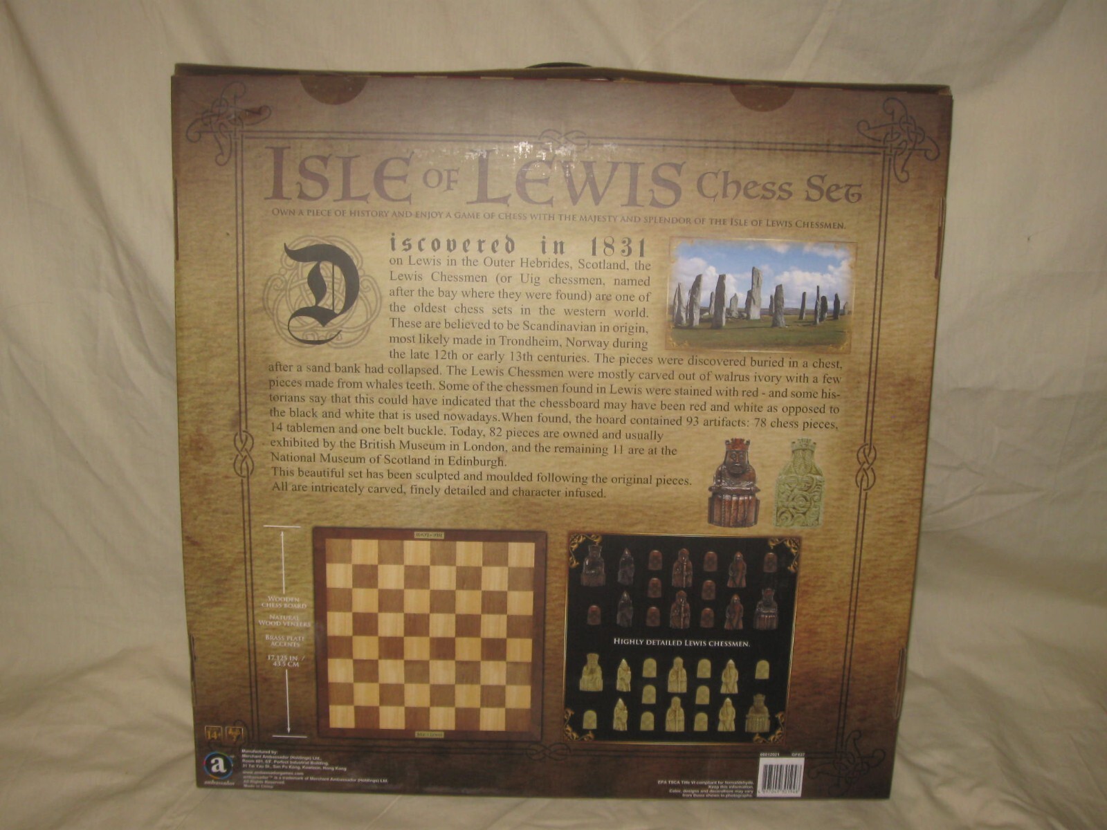 Brand New Isle Of Lewis Deluxe Replica Historic Large Chess Set Ambassador Games