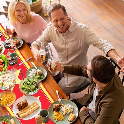 6 Pcs Movie Night Table Runner Movie Night Supplies Red Carpet Gold Star