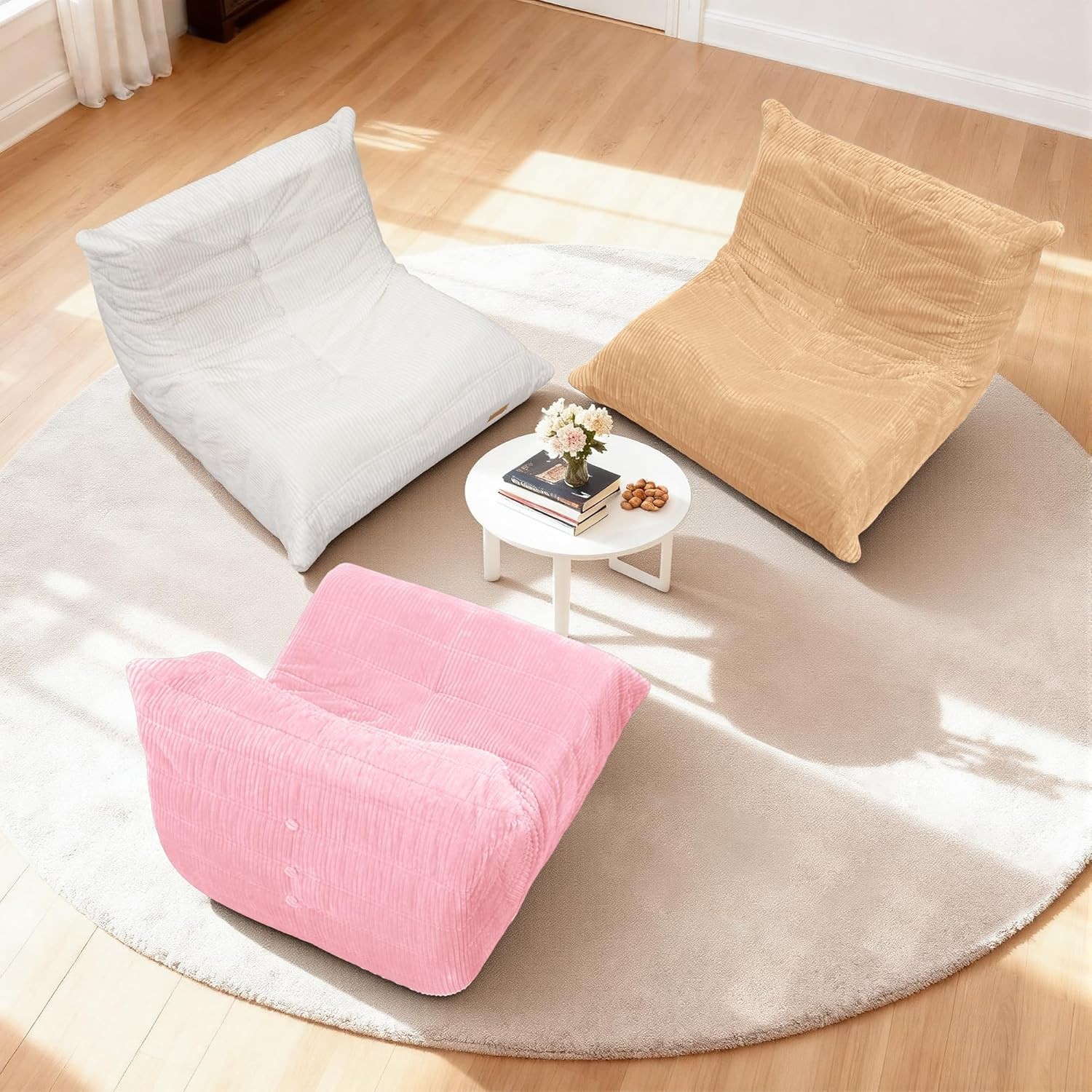 Soft & Durable Bean Bag Chair: High-Rebound Corduroy Sofa for Home Relaxation